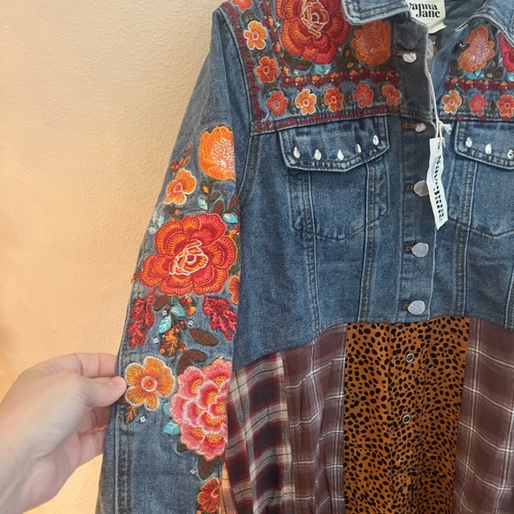 Boho Patchwork Midi Dress in Brown & Denim - Picture 7 of 8